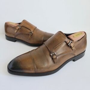 To Boot New York Adam Derrick Men 10 Double Monk Strap Dress Shoes Leather Italy